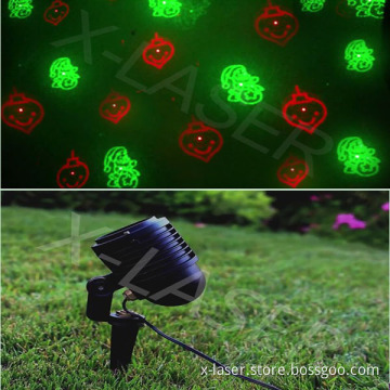 Red&Green Moving Christmas Eight Pattern Garden Laser